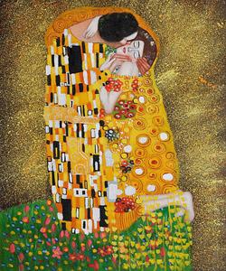 Gustav Klimt's the Kiss Oil Painting