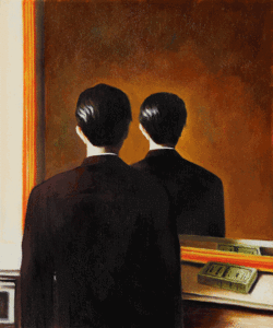 La Reproduction Interdite - Rene Magritte painting