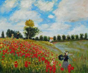 Monet - Poppy Field in Argenteuil Oil Painting