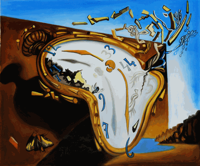 Dali - Soft Watch at the Moment of Explosion Oil Painting