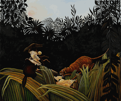 Eclaireurs Attaques par un Tigre, Henri Rousseau