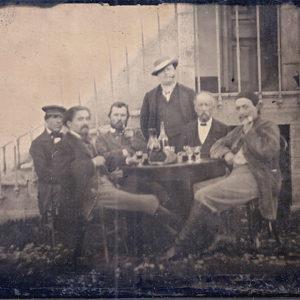Is This a Photo of Van Gogh Drinking with Gauguin and Bernard?