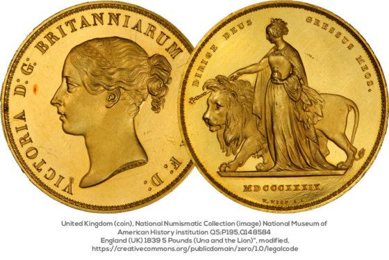 Five Pound Piece - 1893 - Una and the Lion