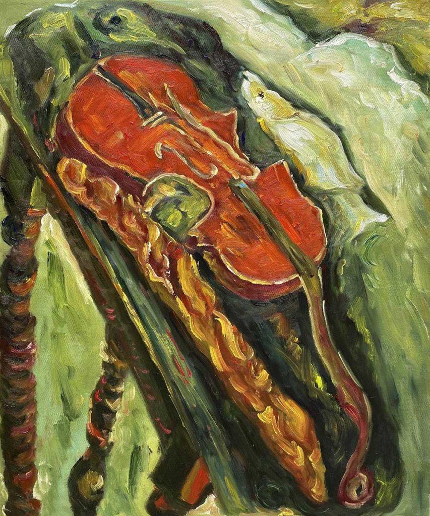 Still Life with Violin, Bread, and Fish - Chaim Soutine - Art History's Foodie