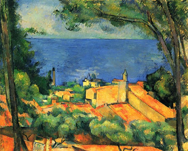 Paul_Cezanne-Red_Rooves_of_L'Estaque-Cox_Collection_Auction