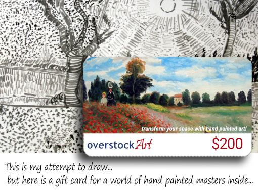 art gift card with a personal drawing