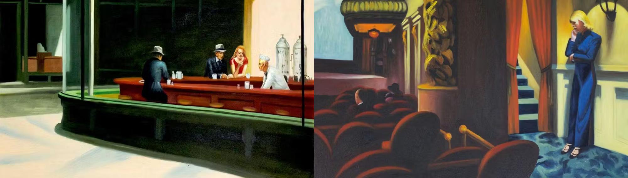 Nightshawks and New York in Movies by Edward Hopper