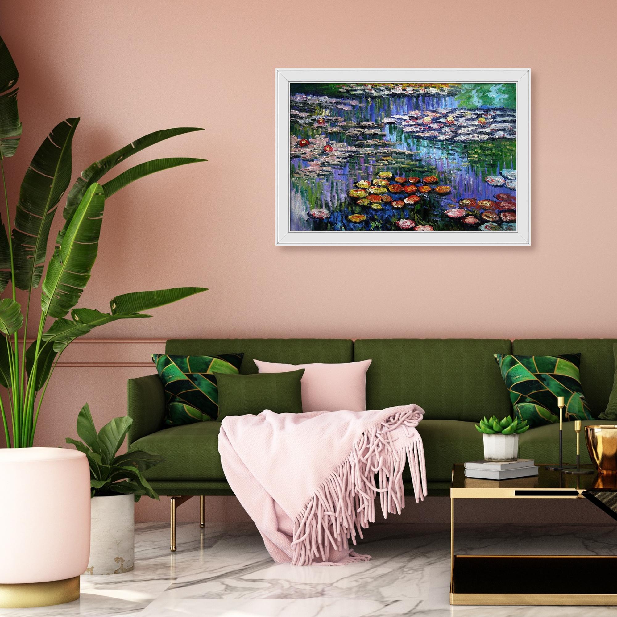 Monet Waterlilies with White frame