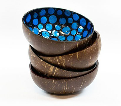 Hand painted coconut bowls